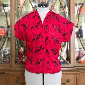 Trashy Diva Lucy Blouse in Red Eyelet, size Medium